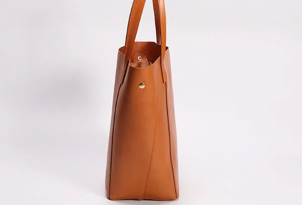 Handmade Leather Tote Purse Bucket Bag Handbag Shoulder Bag Large for Women Leather Shopper Bag