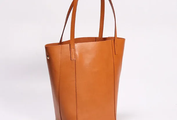 Handmade Leather Tote Purse Bucket Bag Handbag Shoulder Bag Large for Women Leather Shopper Bag
