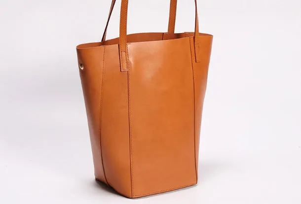 Handmade Leather Tote Purse Bucket Bag Handbag Shoulder Bag Large for Women Leather Shopper Bag