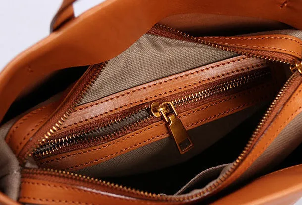Handmade Leather Tote Purse Bucket Bag Handbag Shoulder Bag Large for Women Leather Shopper Bag