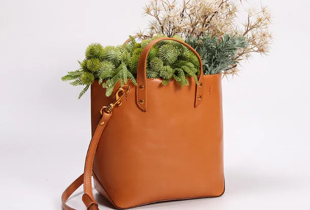 Handmade Leather Tote Purse Bucket Bag Handbag Shoulder Bag Large for Women Leather Shopper Bag