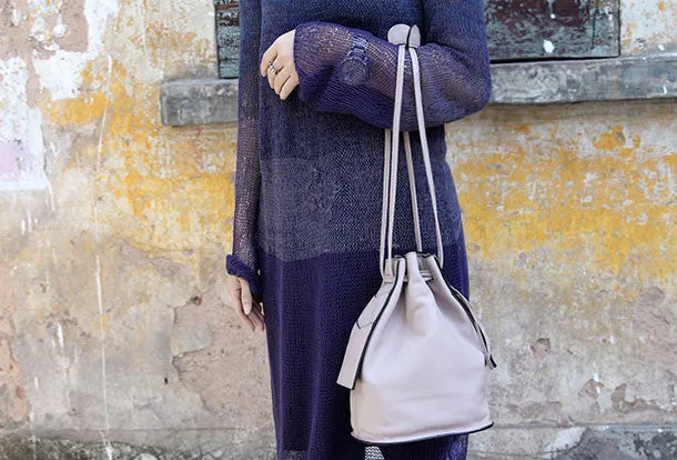 Handmade small phone bucket purse leather crossbody bag shoulder bag women