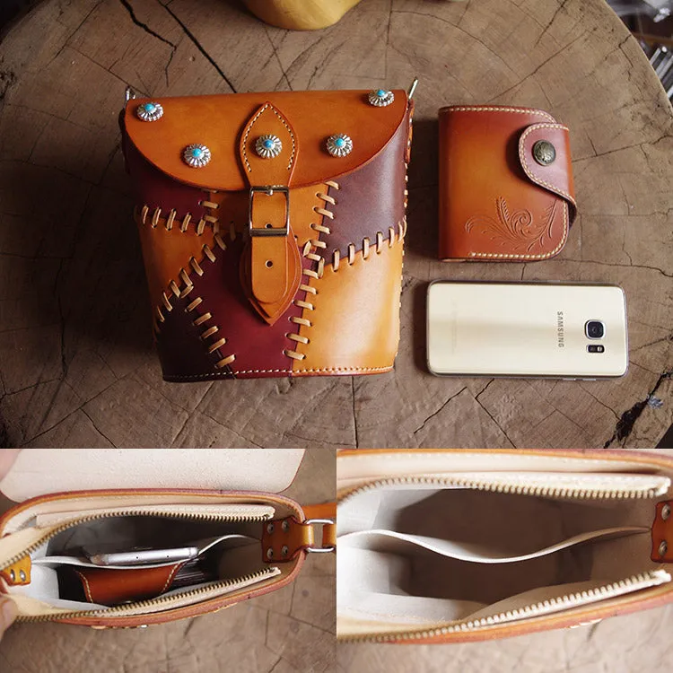 Handmade Vintage LEATHER WOMEN Bucket SHOULDER Purse Crossbody BAG Purses FOR WOMEN