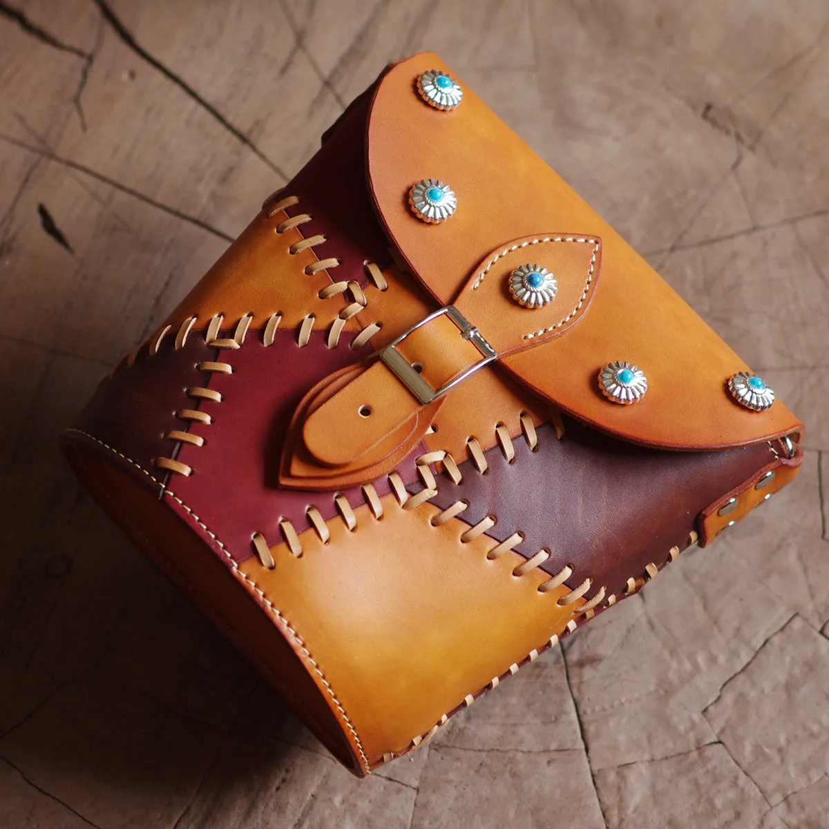 Handmade Vintage LEATHER WOMEN Bucket SHOULDER Purse Crossbody BAG Purses FOR WOMEN