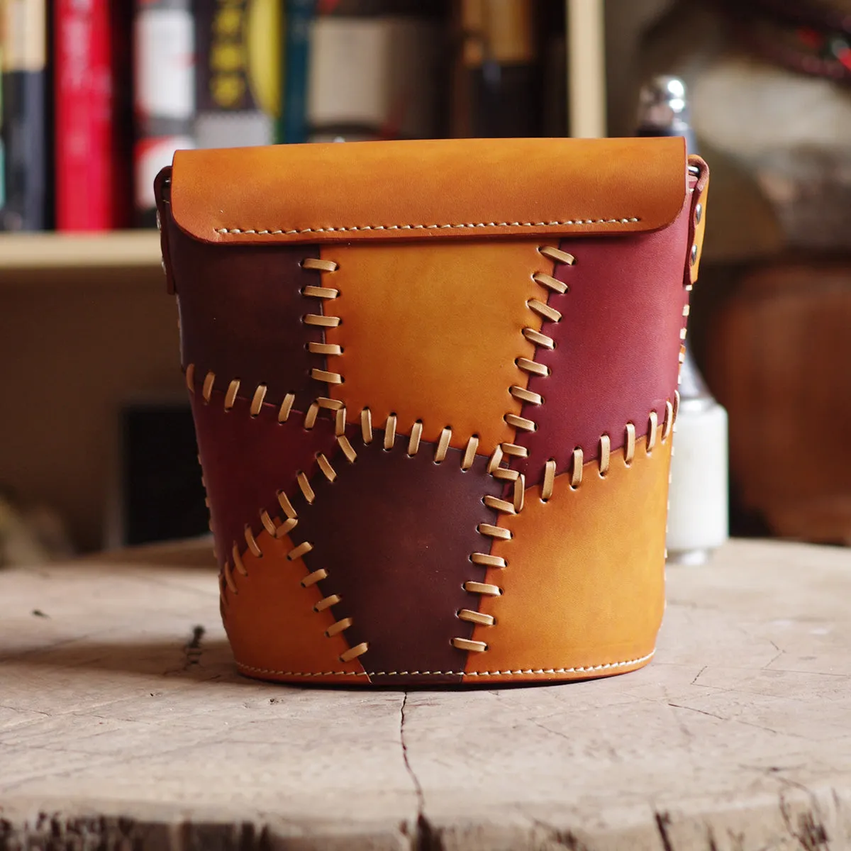 Handmade Vintage LEATHER WOMEN Bucket SHOULDER Purse Crossbody BAG Purses FOR WOMEN