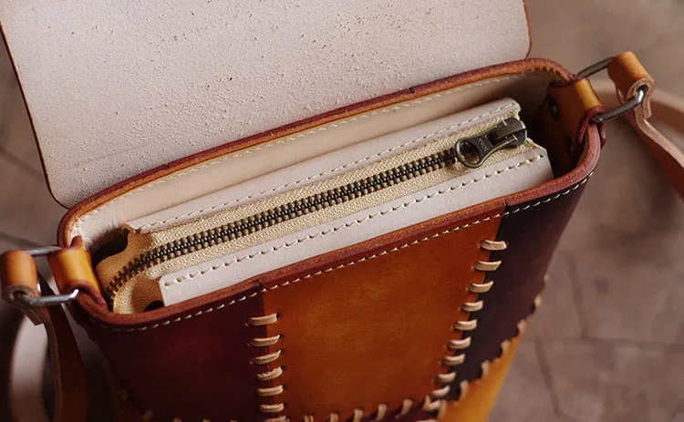 Handmade Vintage LEATHER WOMEN Bucket SHOULDER Purse Crossbody BAG Purses FOR WOMEN