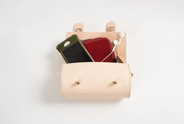 Handmade women shoulder leather bag crossbody phone bag small bag bucket bag