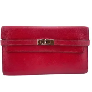 Hermes Chevre Leather Long Wallet (Bi-Fold) (Pre-Owned)