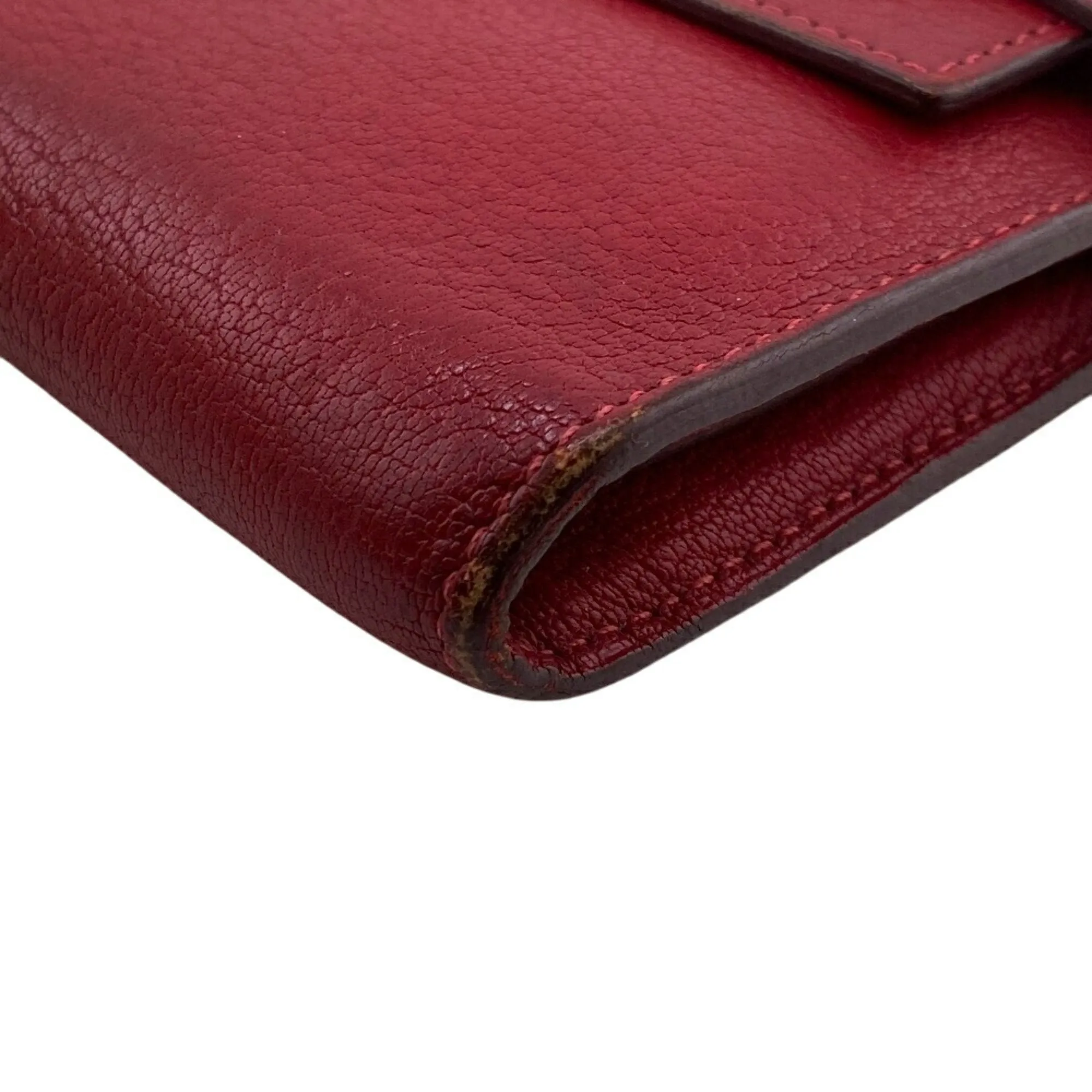 Hermes Chevre Leather Long Wallet (Bi-Fold) (Pre-Owned)