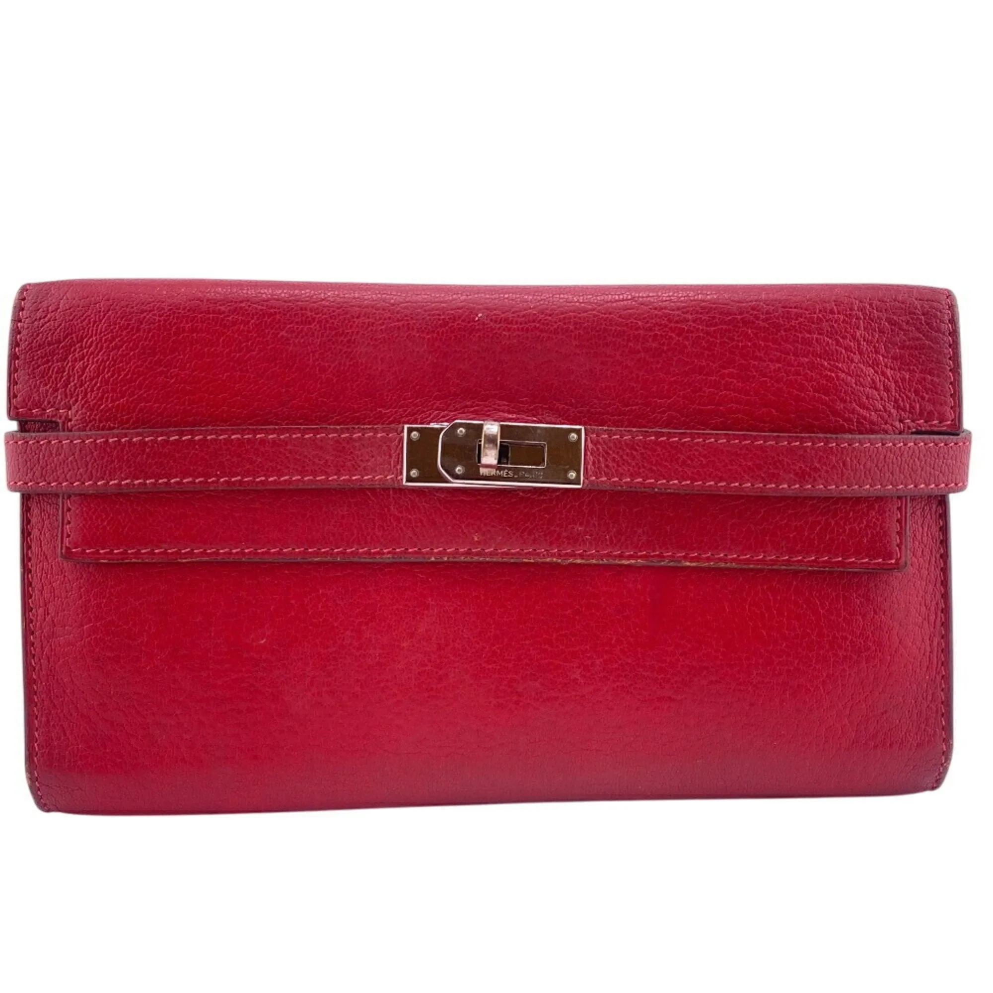 Hermes Chevre Leather Long Wallet (Bi-Fold) (Pre-Owned)