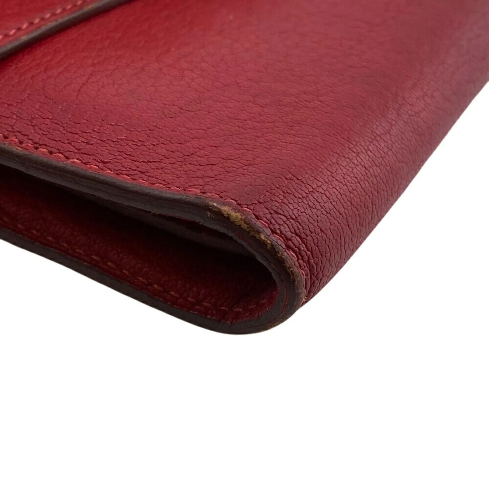 Hermes Chevre Leather Long Wallet (Bi-Fold) (Pre-Owned)