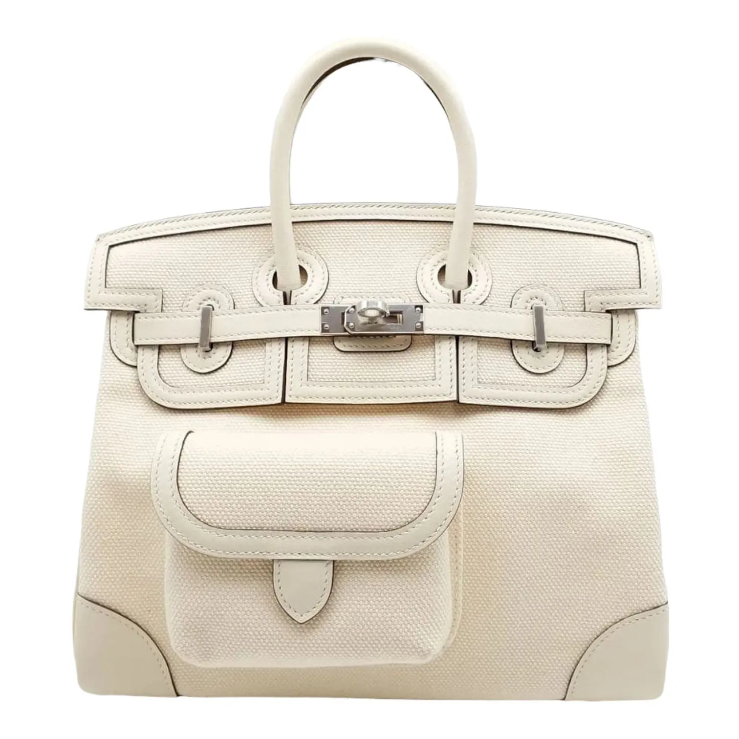 Herm??s Birkin 25 Cargo Nata Palladium Hardware