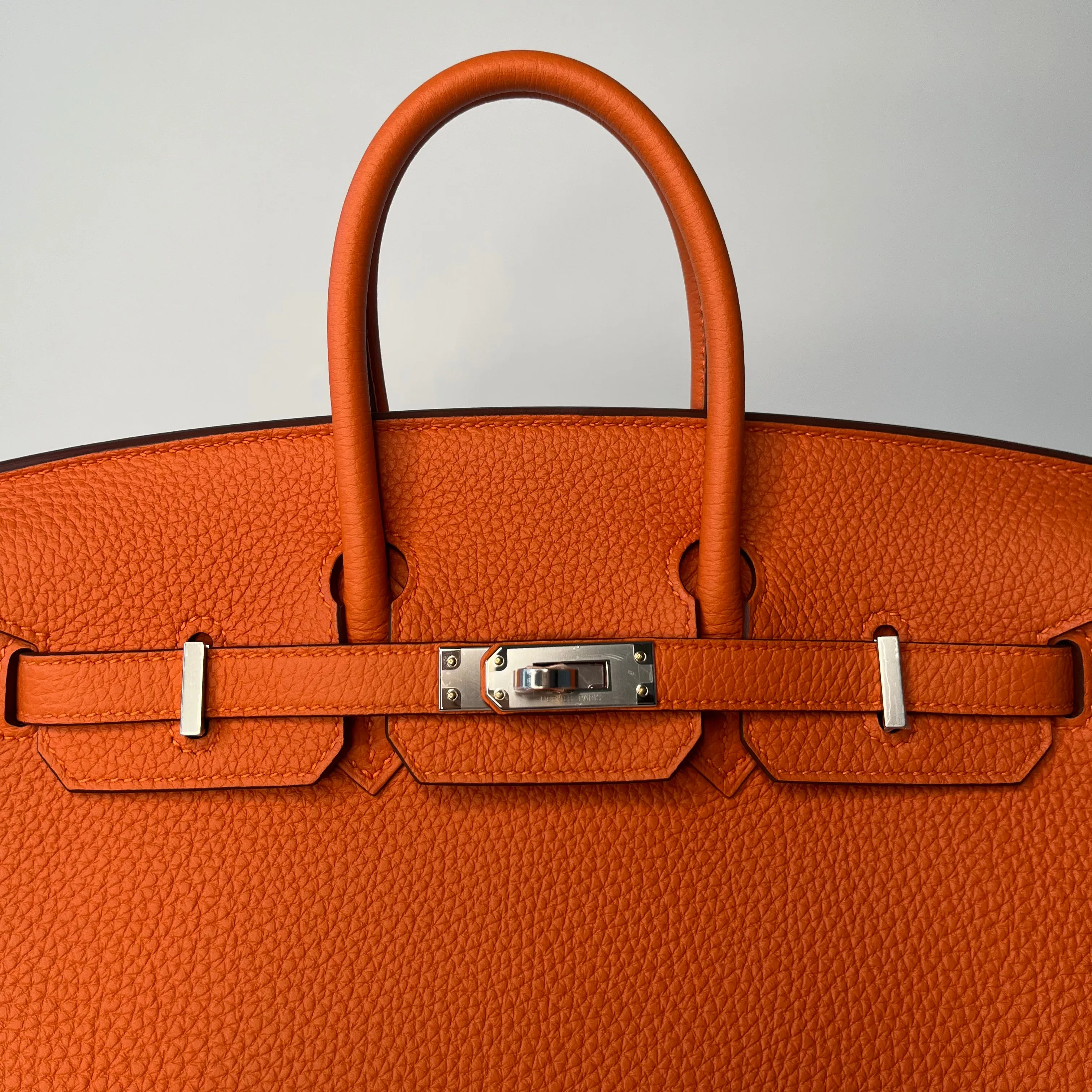 Herm??s Birkin 25 Orange Togo Palladium Hardware