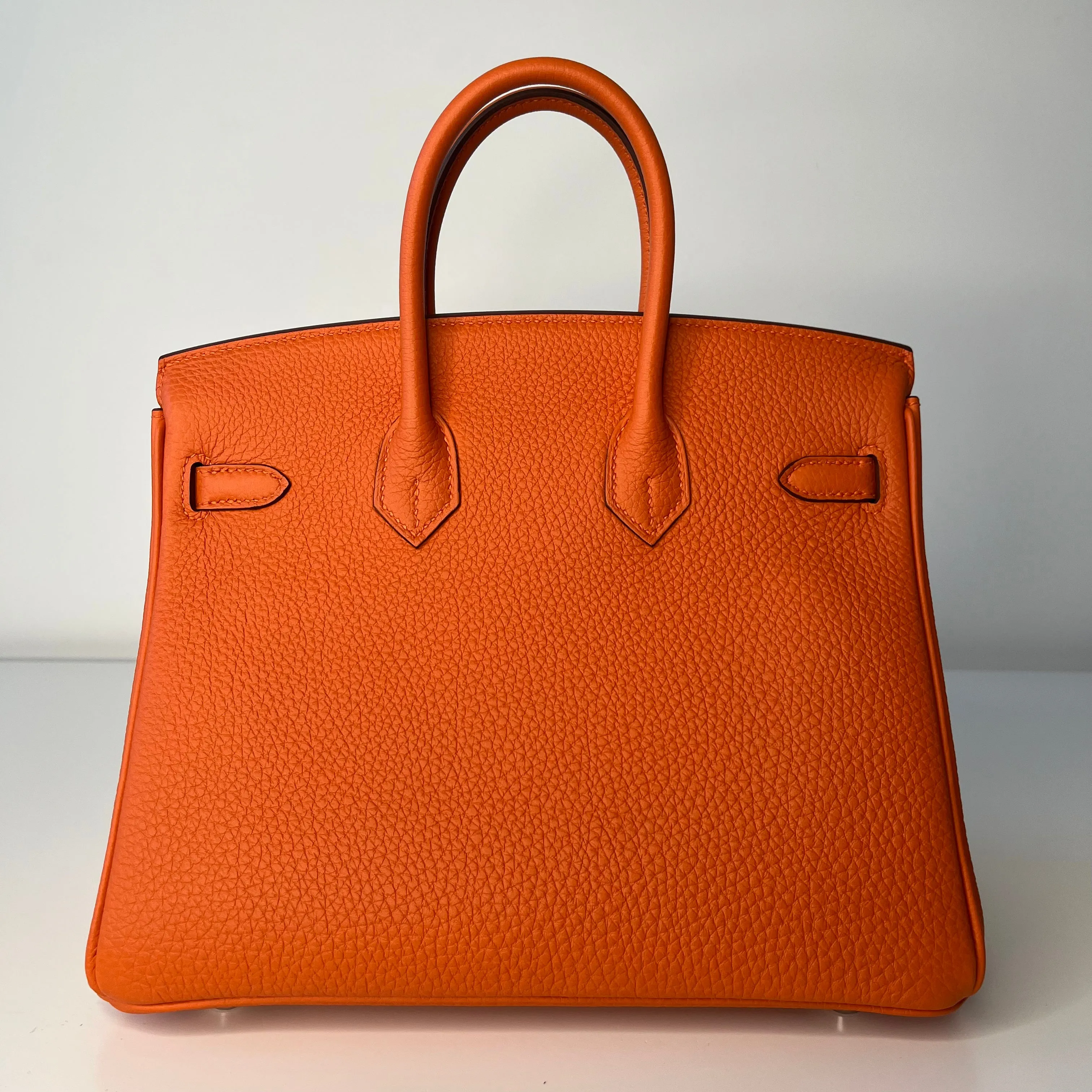 Herm??s Birkin 25 Orange Togo Palladium Hardware