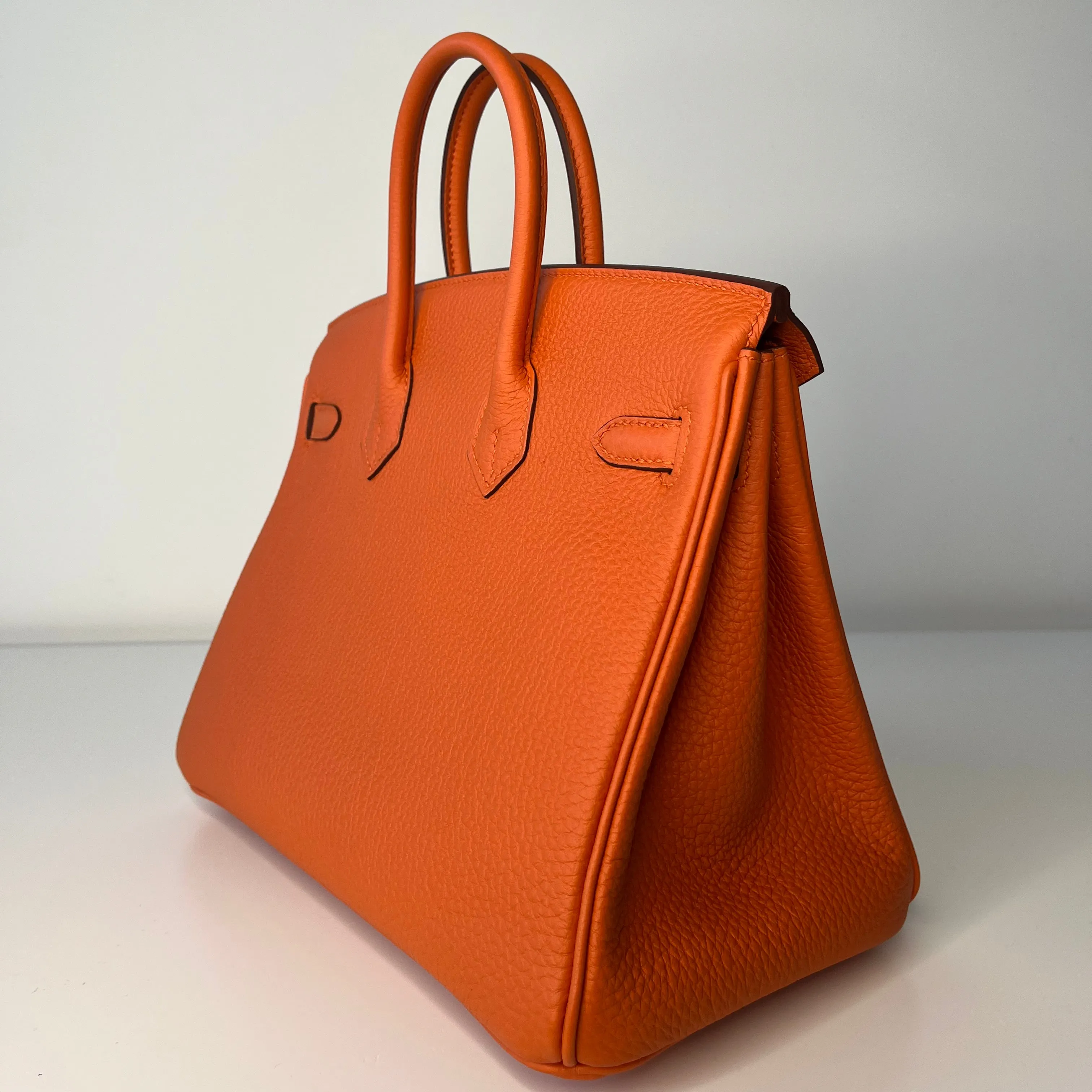 Herm??s Birkin 25 Orange Togo Palladium Hardware