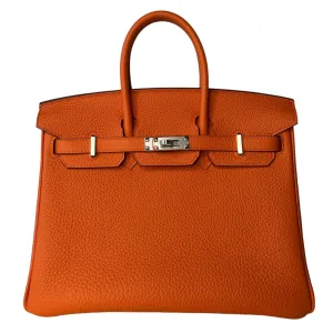 Herm??s Birkin 25 Orange Togo Palladium Hardware
