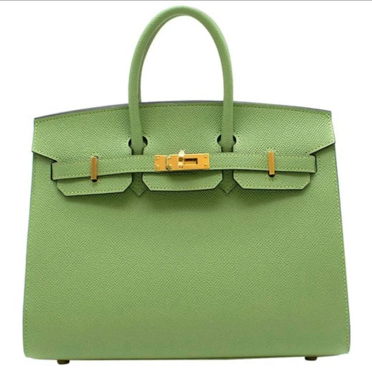 Herm??s Birkin 25 Vert Criquet Sellier Gold Hardware