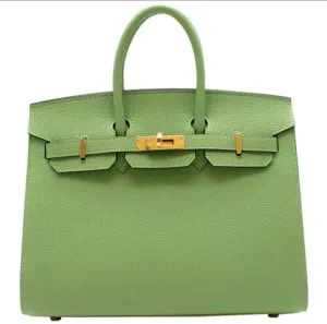 Herm??s Birkin 25 Vert Criquet Sellier Gold Hardware