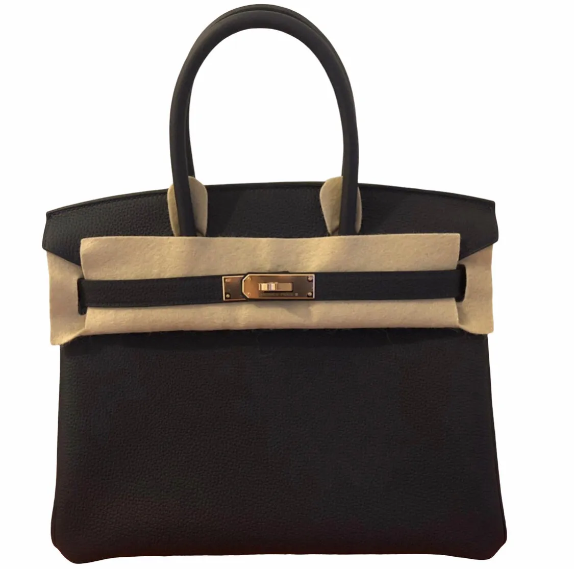 Herm??s Birkin 30 Black Togo Gold Hardware