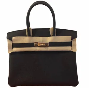 Herm??s Birkin 30 Black Togo Gold Hardware