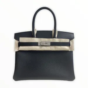 Herm??s Birkin 30 Epsom Black Palladium Hardware