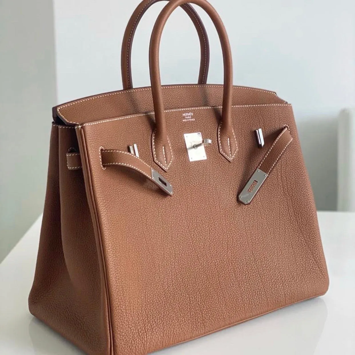 Herm??s Birkin 35 Gold togo Palladium Hardware