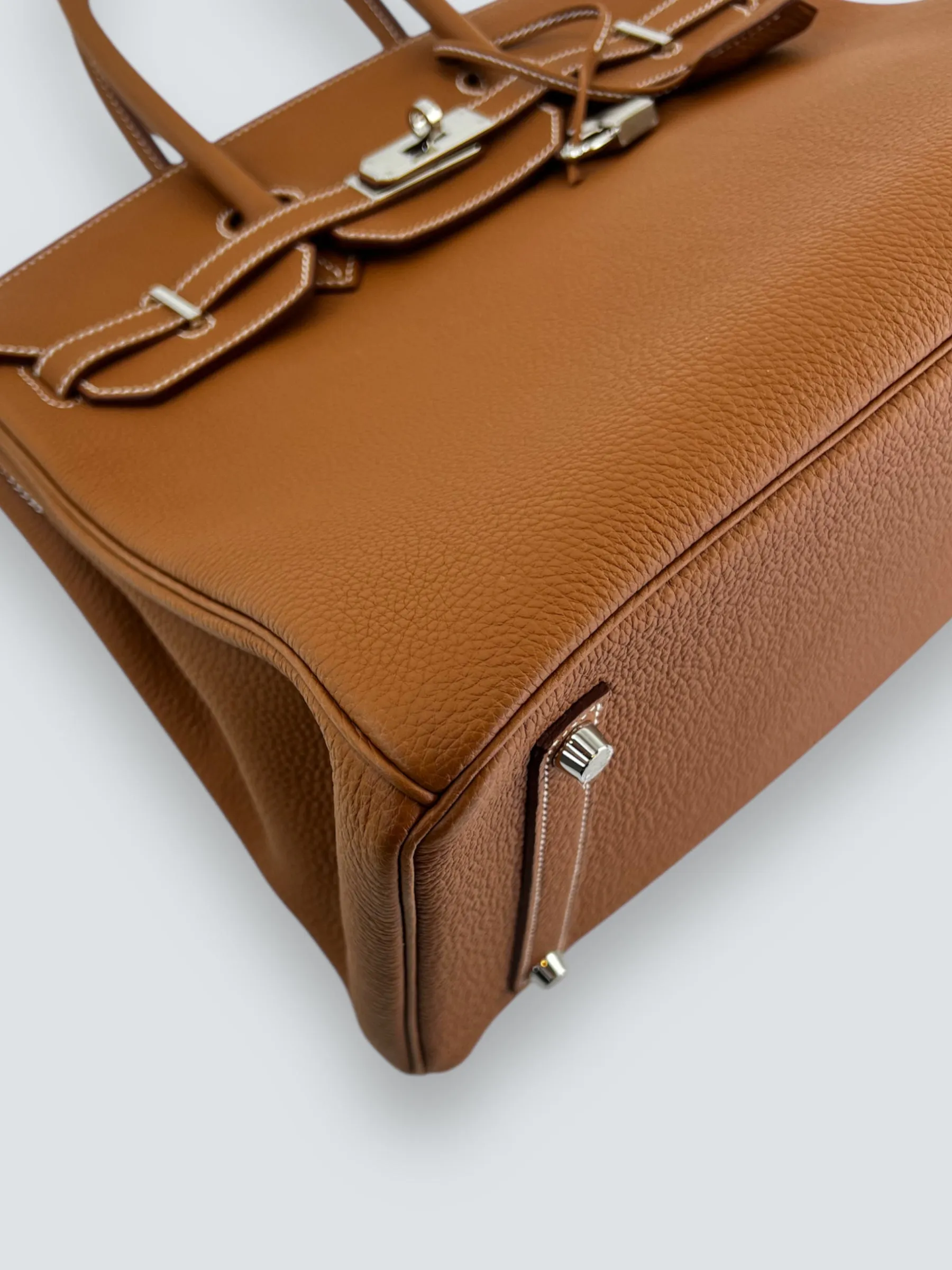 Herm??s Golden Brown Togo Leather Birkin 35