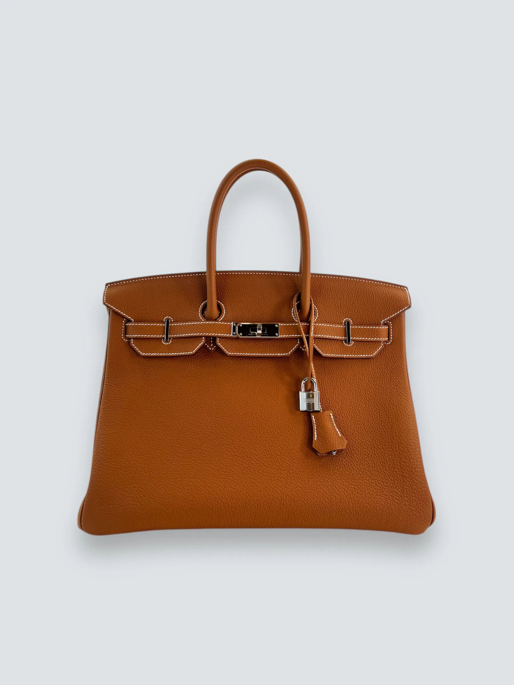 Herm??s Golden Brown Togo Leather Birkin 35