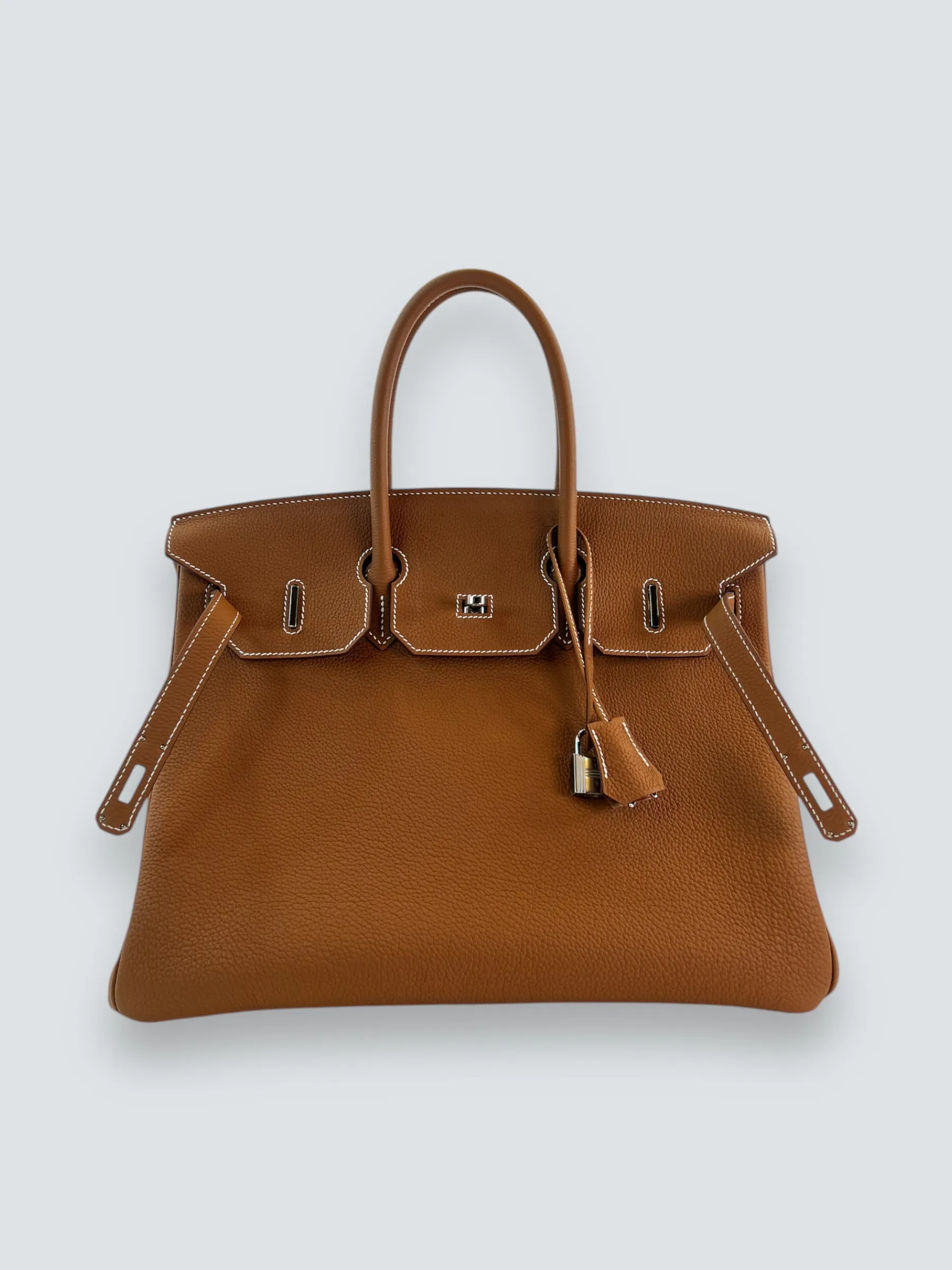 Herm??s Golden Brown Togo Leather Birkin 35