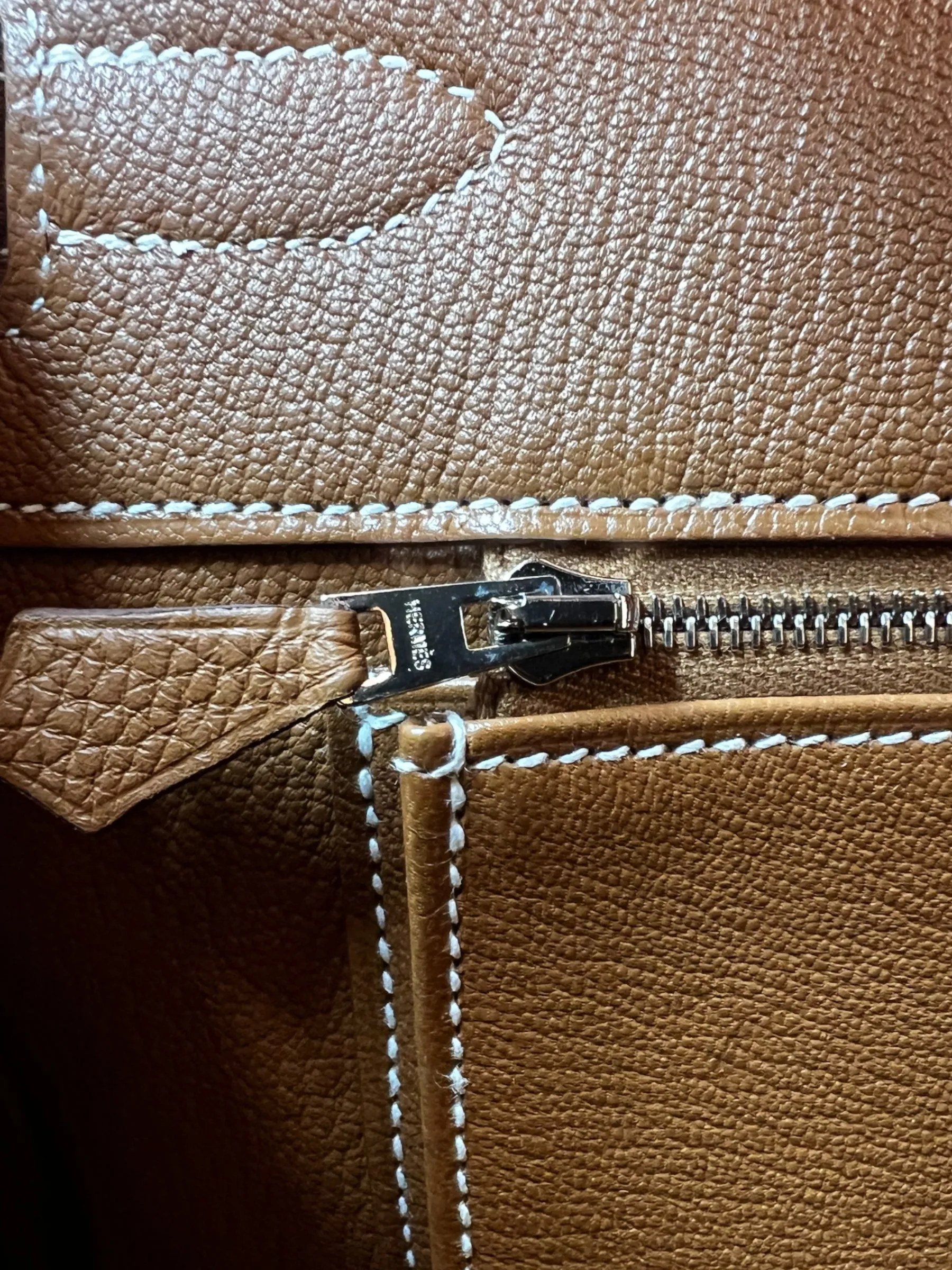 Herm??s Golden Brown Togo Leather Birkin 35