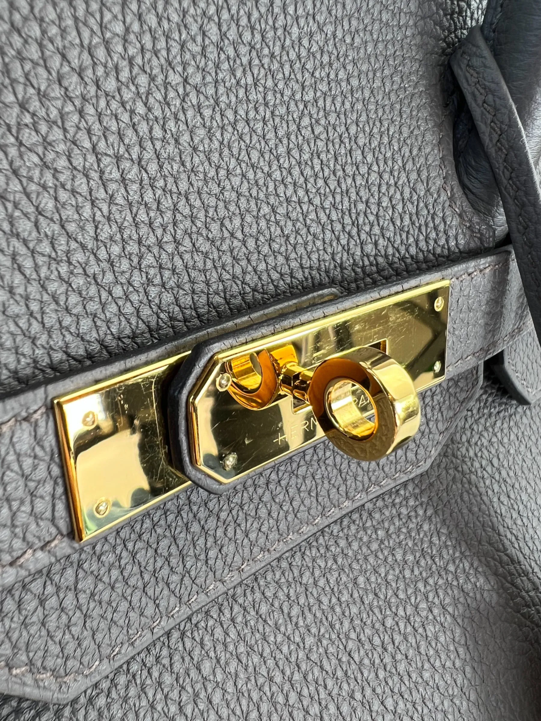 Herm??s Grey (Etain) Togo Leather Birkin 35
