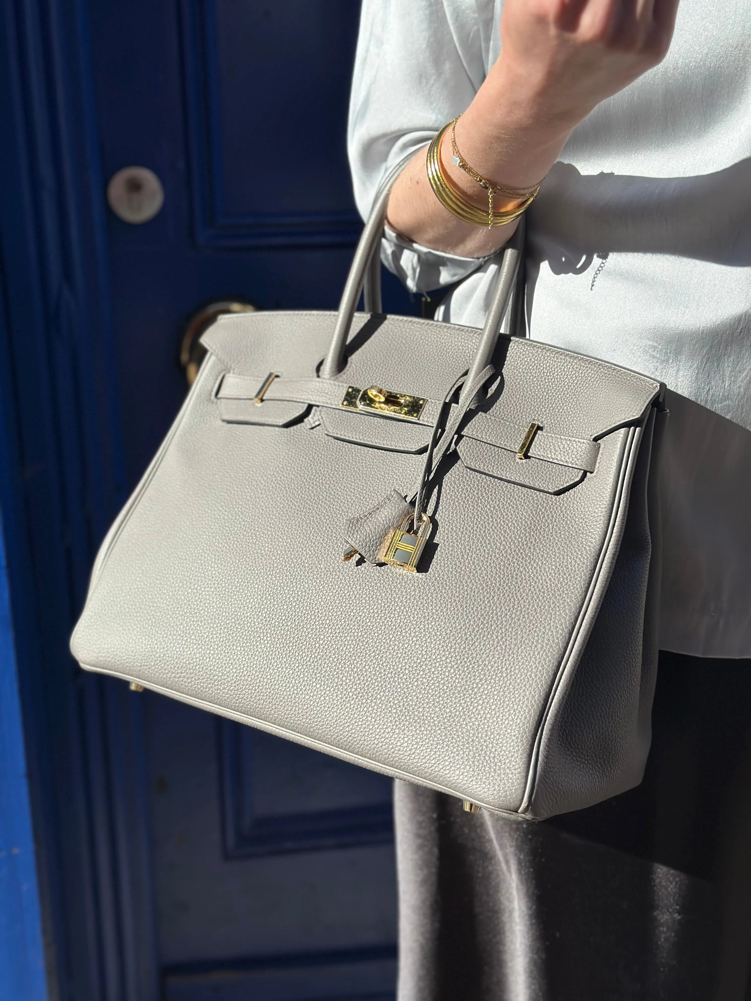 Herm??s Grey (Etain) Togo Leather Birkin 35