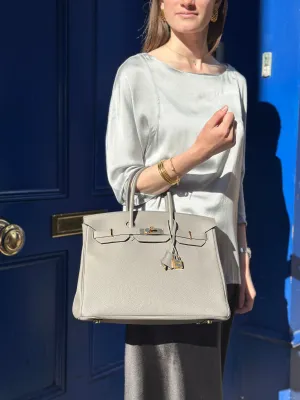 Herm??s Grey (Etain) Togo Leather Birkin 35