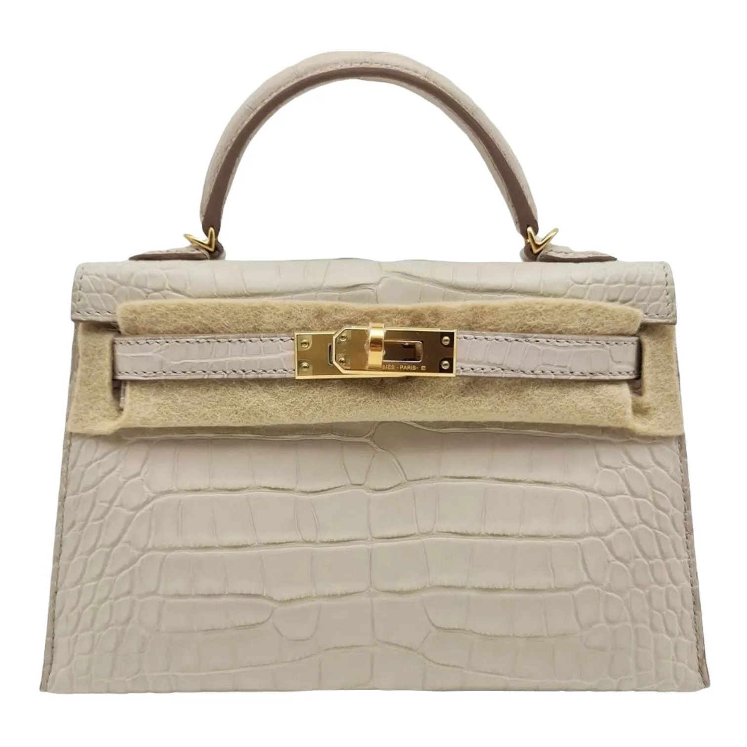 Herm??s Kelly 20 Beton Matte Alligator Gold Hardware