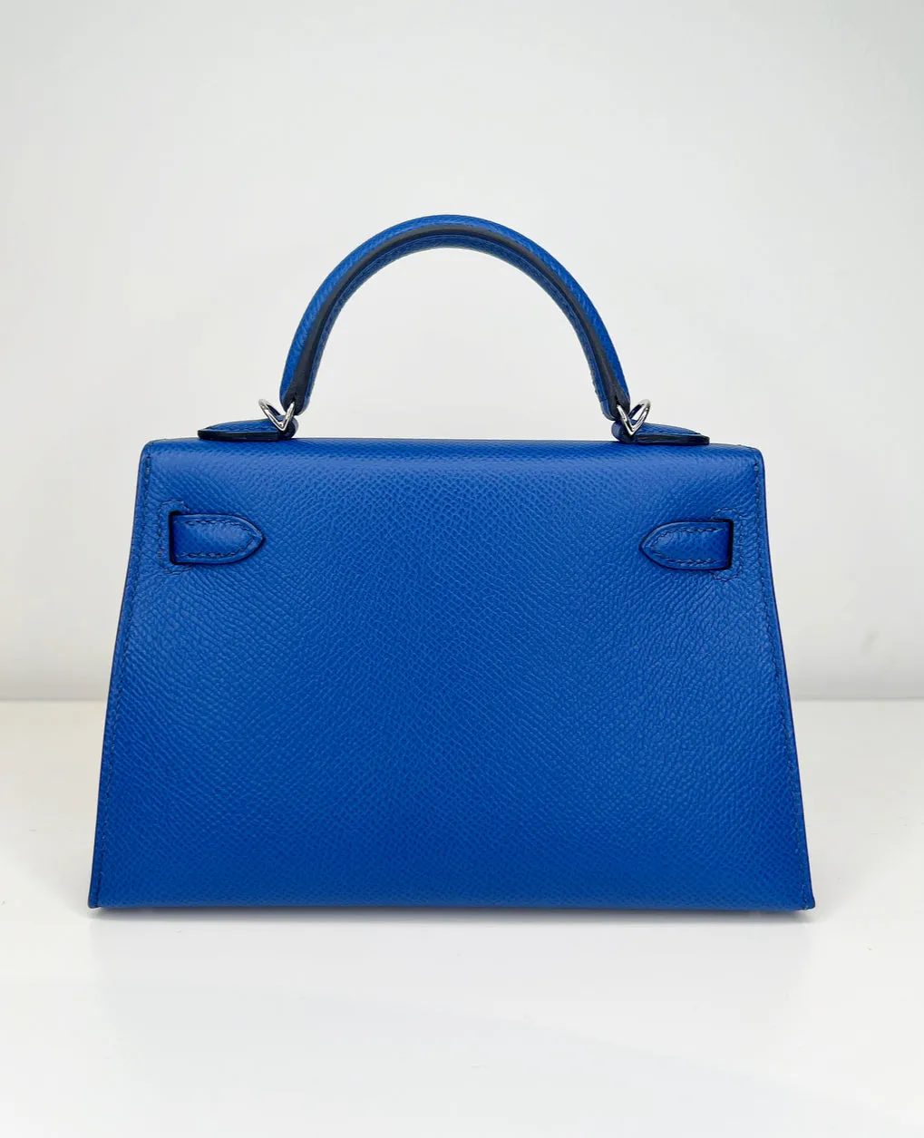 Herm??s Kelly 20 Bleu de France Epsom Palladium Hardware