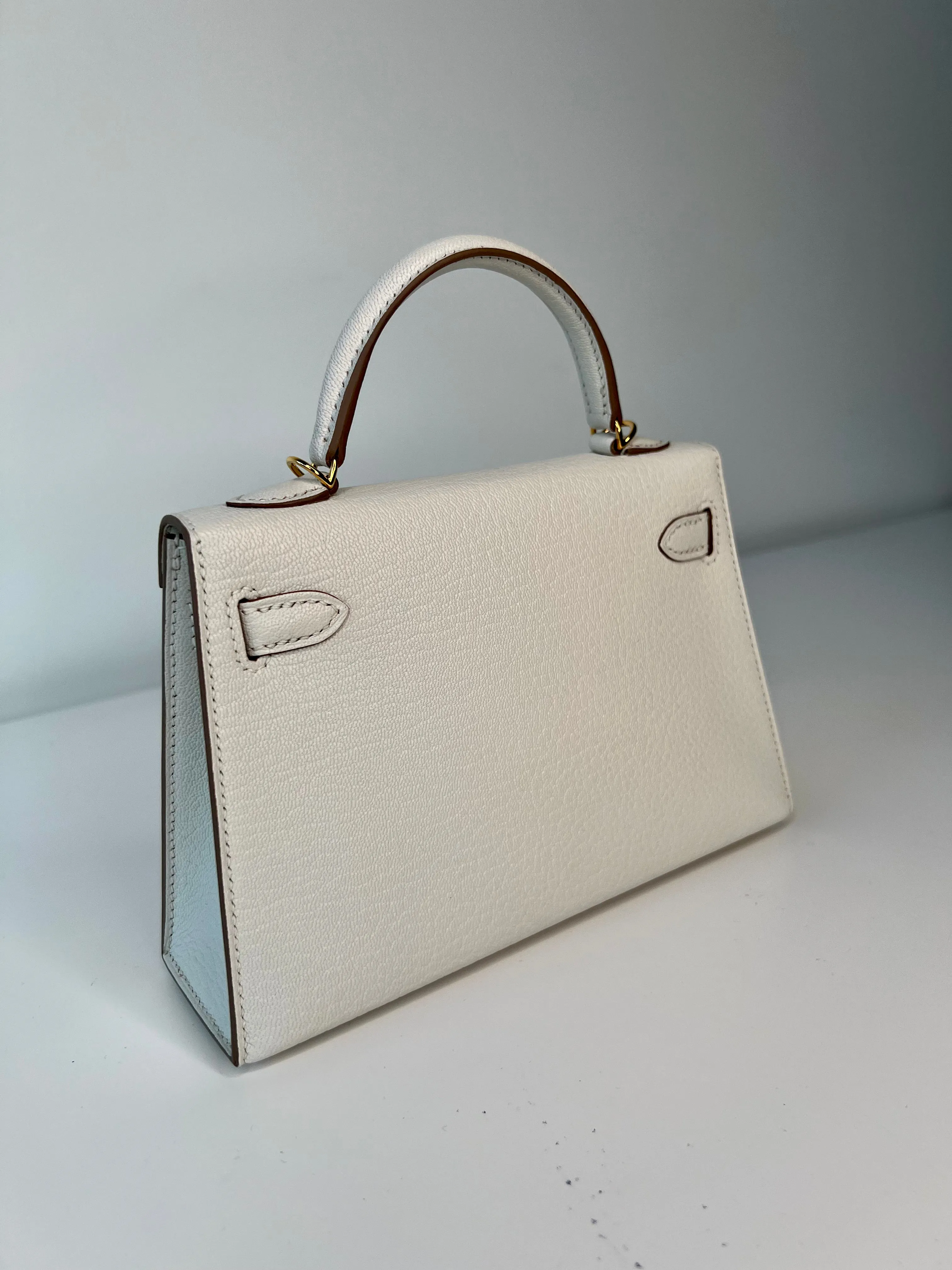 Herm??s Kelly 20 Mushroom Chevre Gold Hardware