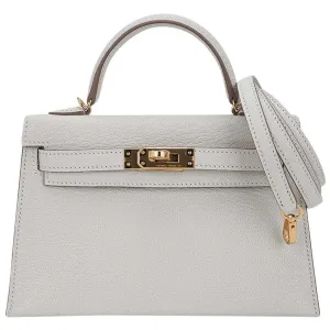 Herm??s Kelly 20 Mushroom Chevre Gold Hardware