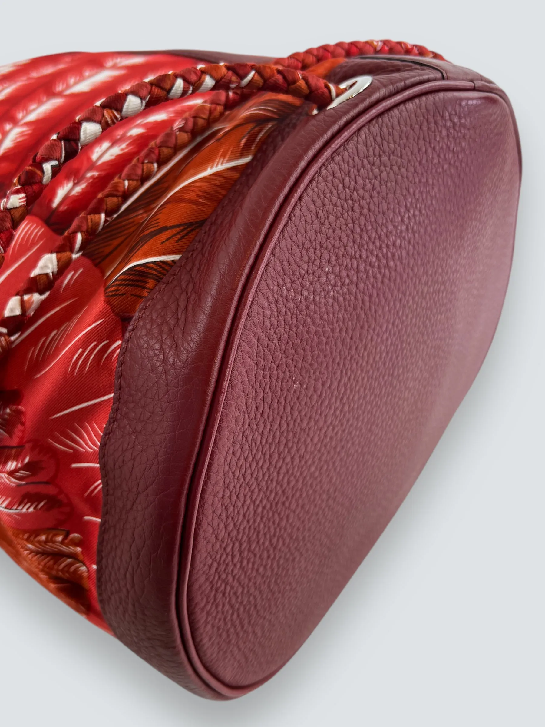 Herm??s Multi Colour Silk & Leather "Soie Cool" Backpack