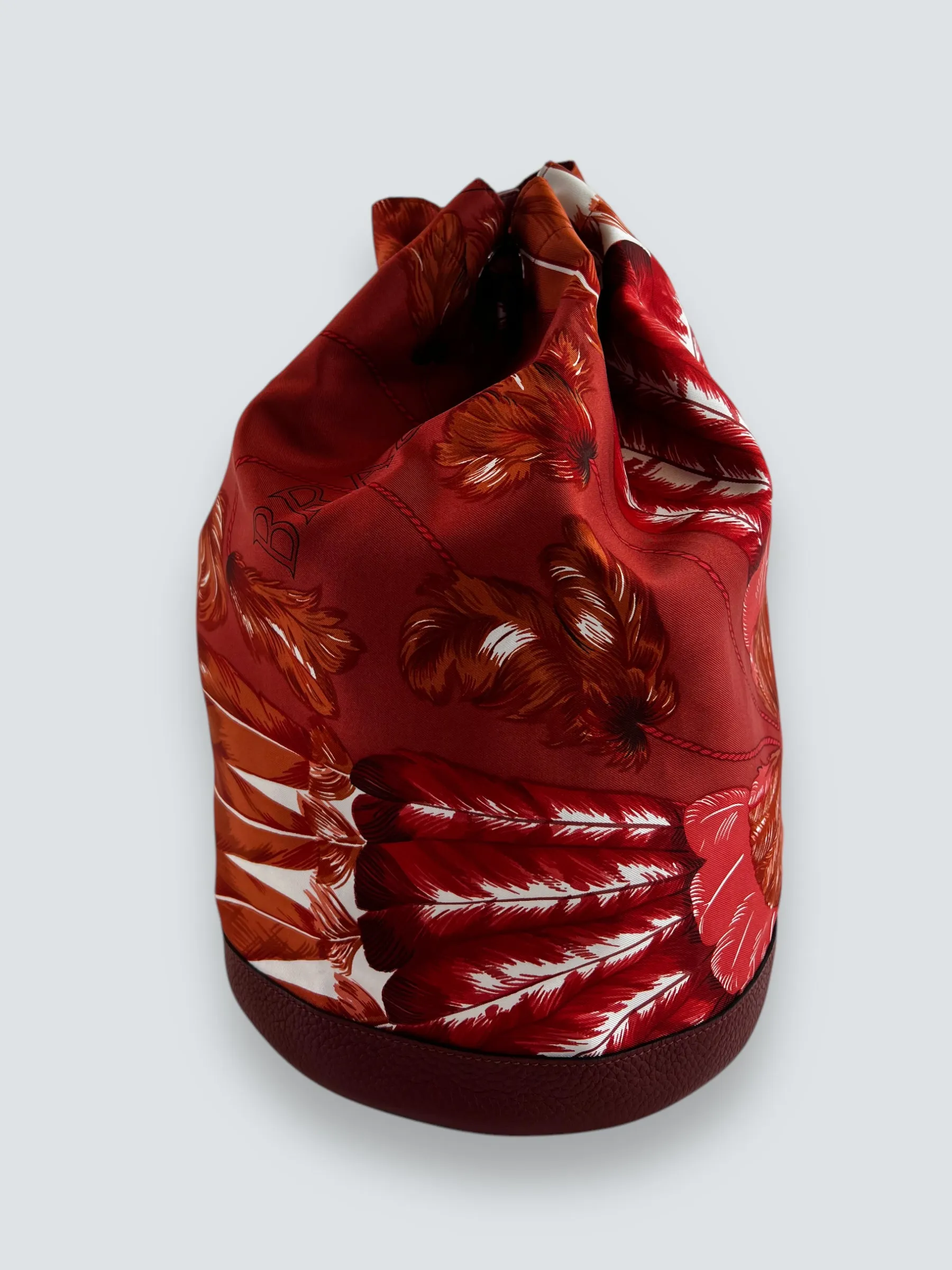 Herm??s Multi Colour Silk & Leather "Soie Cool" Backpack