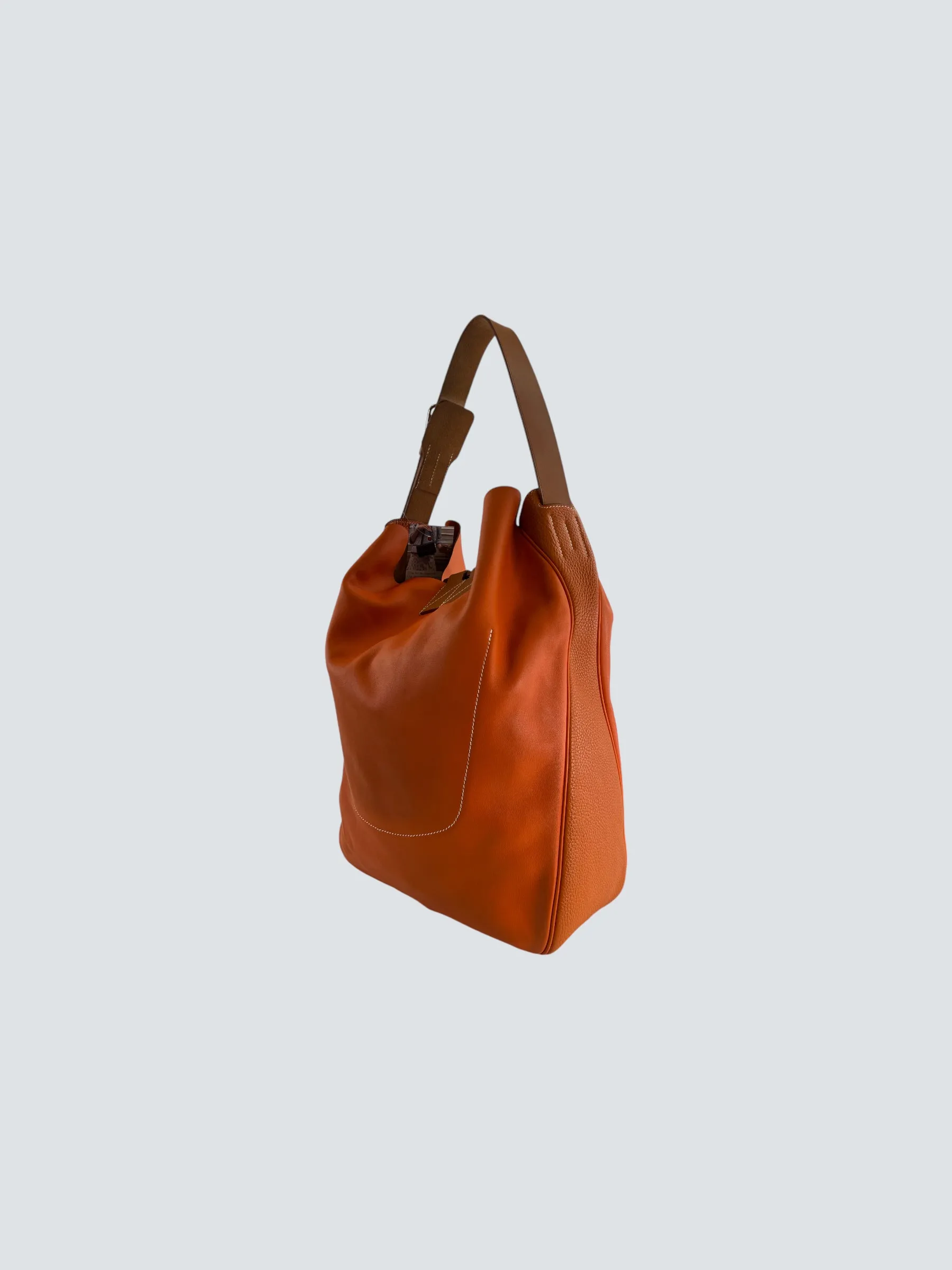Herm??s Orange Leather "Virvolte" Hobo