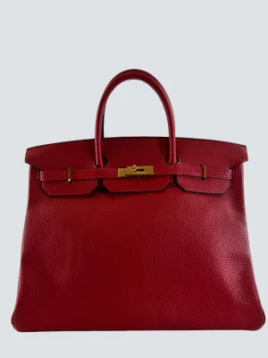 Herm??s Red Togo Leather Birkin 40