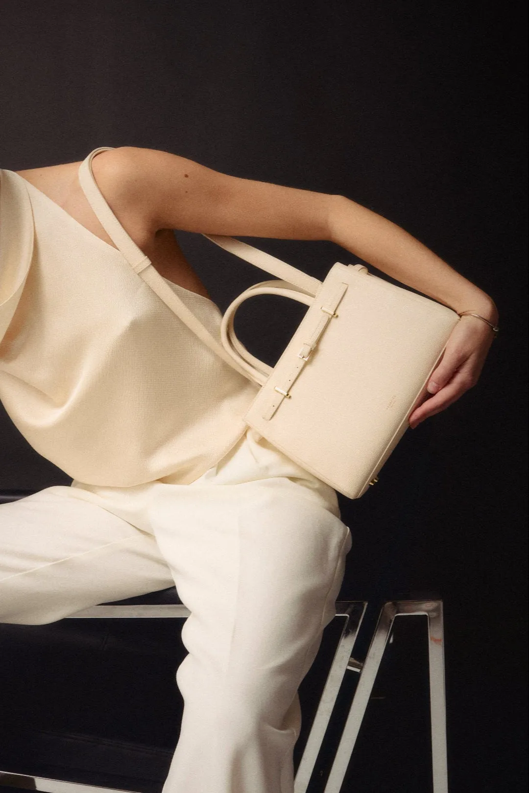 Ivory Togo Book Tote Bag 25