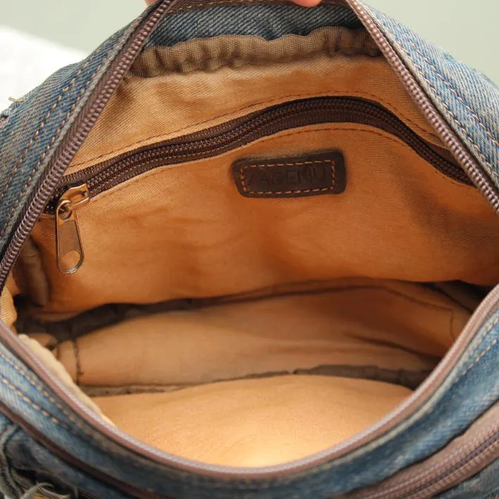 Jean Denim Blue Mens Small Fanny Pack Waist Bag Blue Hip Bag Bum Bag For Men