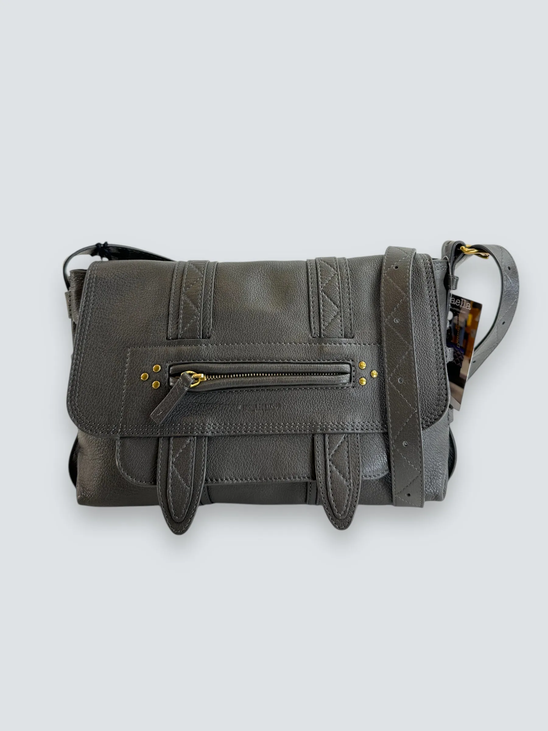 Jerome Dreyfuss Grey Leather Joe Shoulder  Handbag