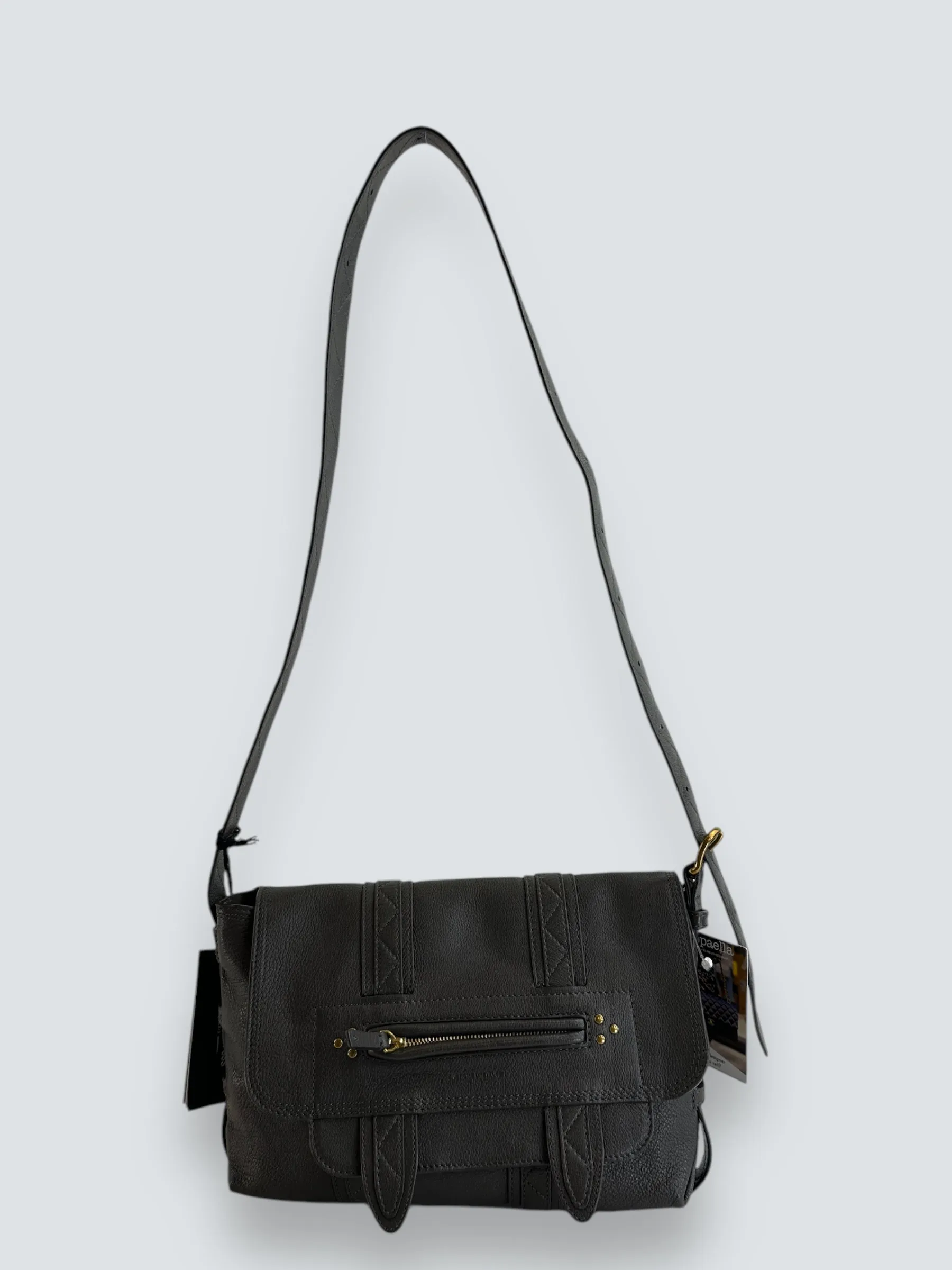 Jerome Dreyfuss Grey Leather Joe Shoulder  Handbag