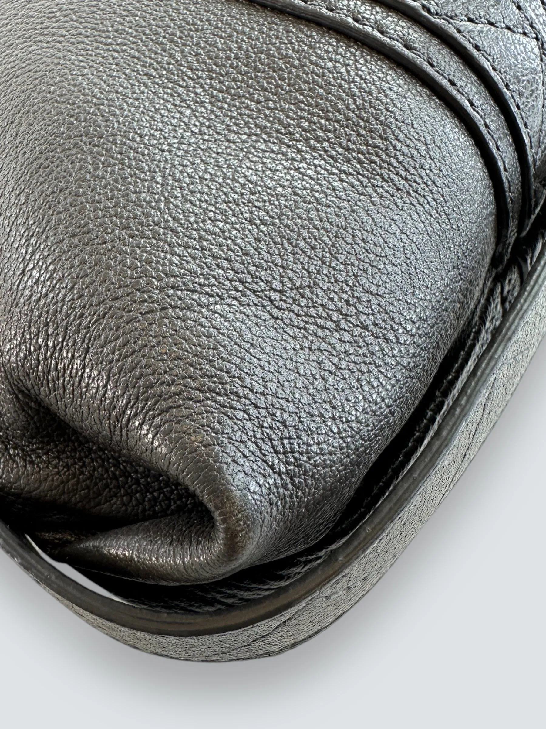 Jerome Dreyfuss Grey Leather Joe Shoulder  Handbag