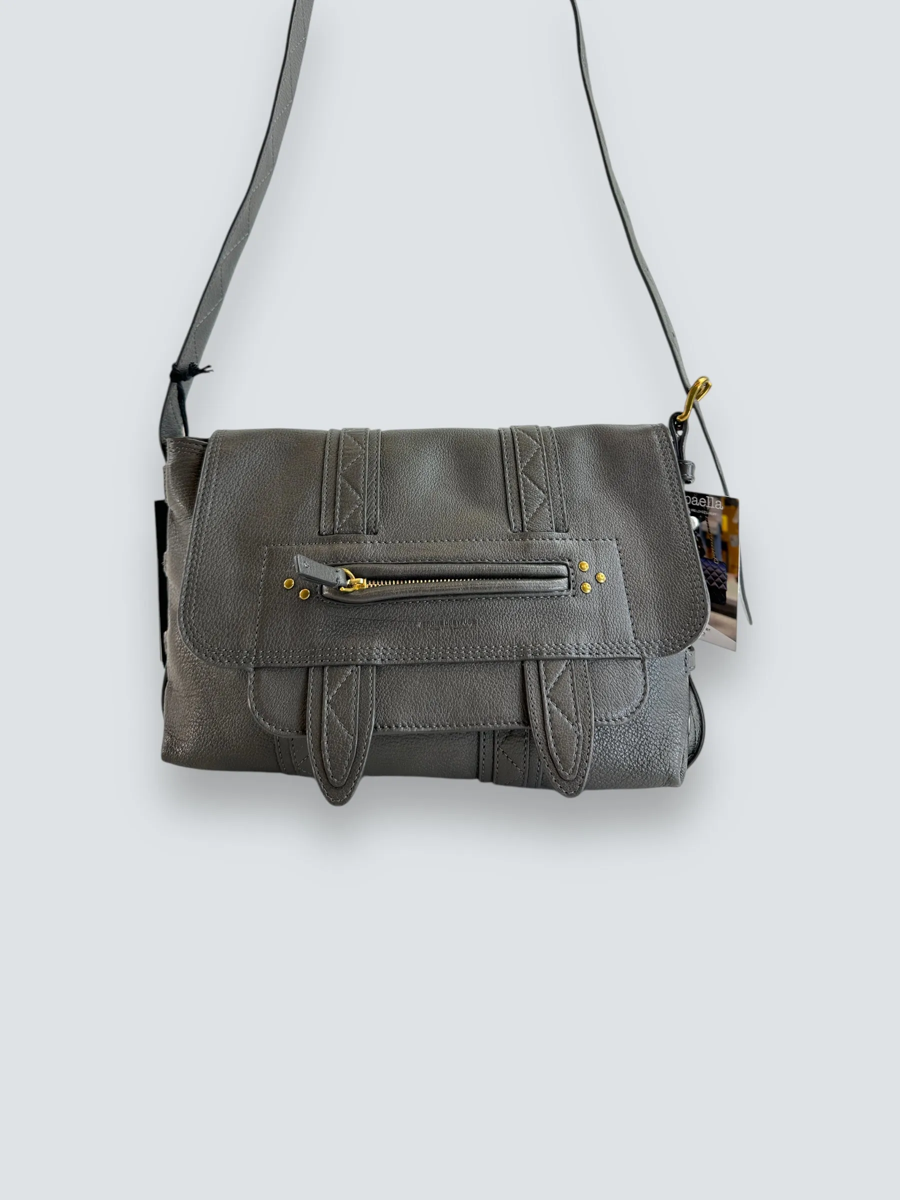 Jerome Dreyfuss Grey Leather Joe Shoulder  Handbag