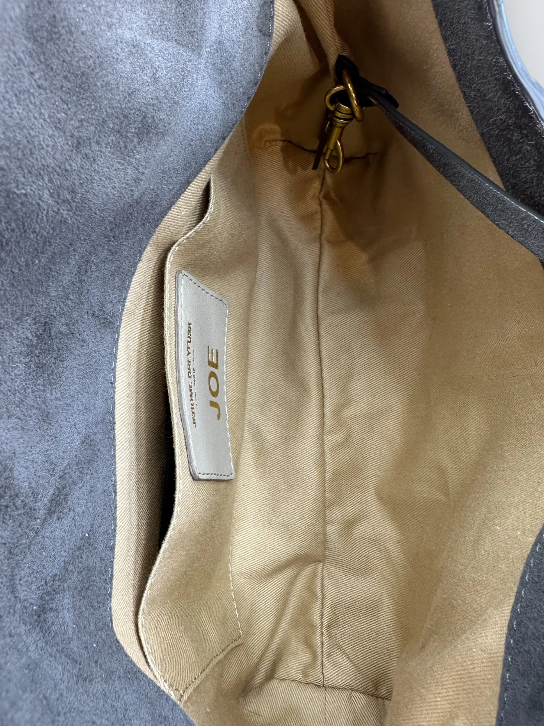 Jerome Dreyfuss Grey Leather Joe Shoulder  Handbag
