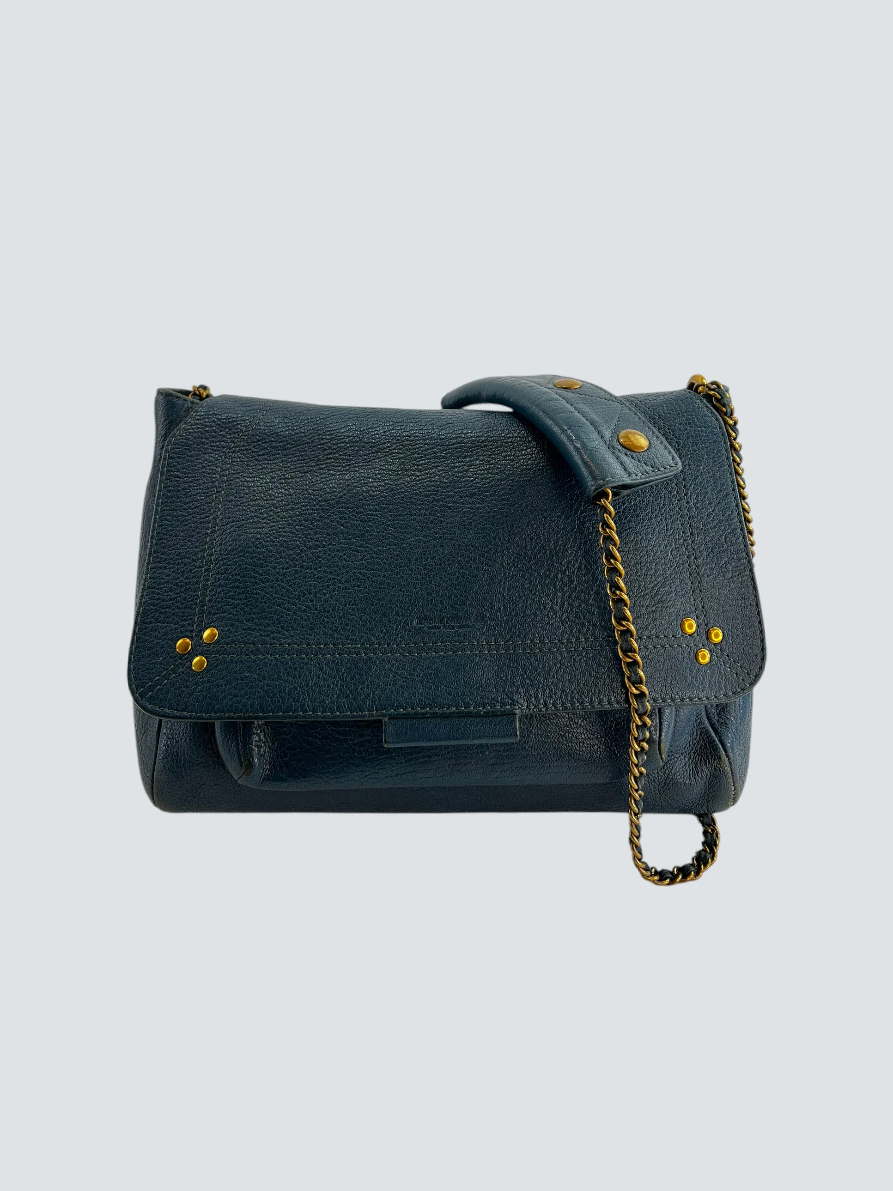 Jerome Dreyfuss Navy LuLu M Leather Crossbody Handbag