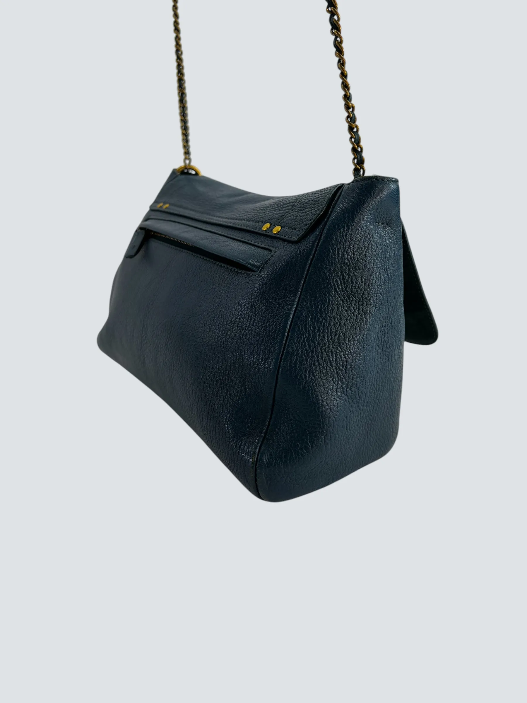 Jerome Dreyfuss Navy LuLu M Leather Crossbody Handbag